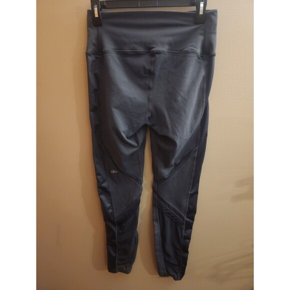 ALO Yoga High Waist Leggings Mesh Panels Gray Grey Size Large L - Picture 6 of 8